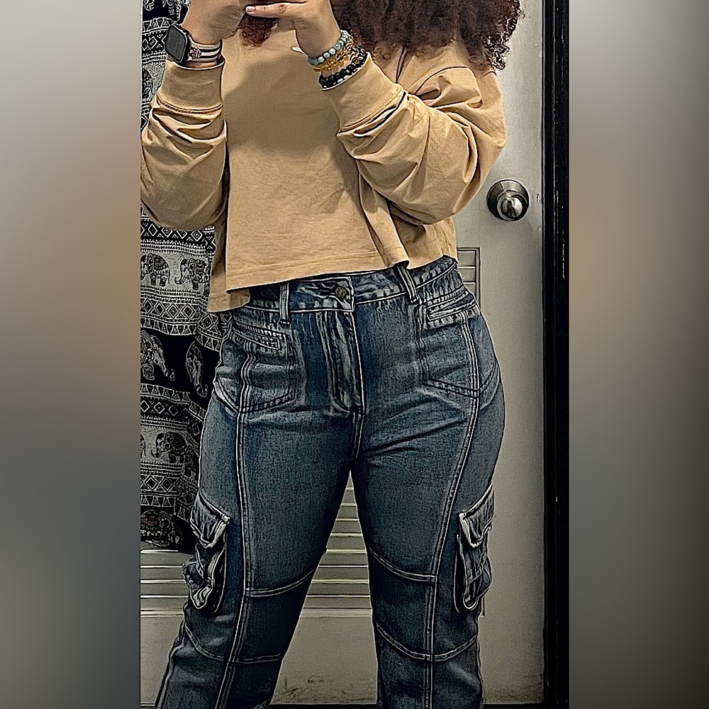 Flared Cargo Jeans